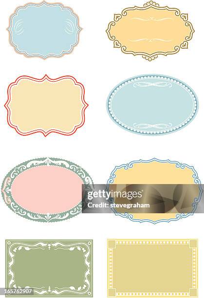 illustrations, cliparts, dessins animés et icônes de set d'ornement cadres et des pans - plaque commémorative