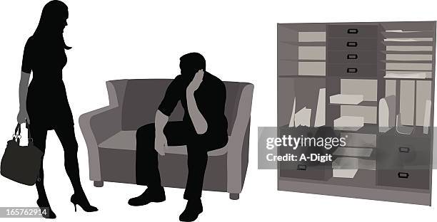 ready? vector silhouette - using phone couch stock illustrations