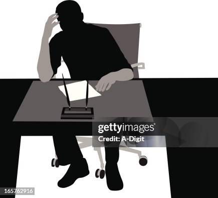 Stressed Exec Vector Silhouette Stressed Exec Vector Silhouette