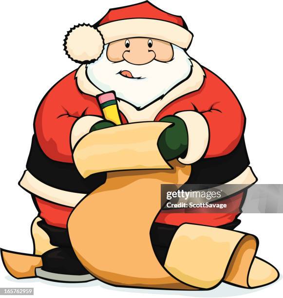 santas checklist - nice list stock illustrations