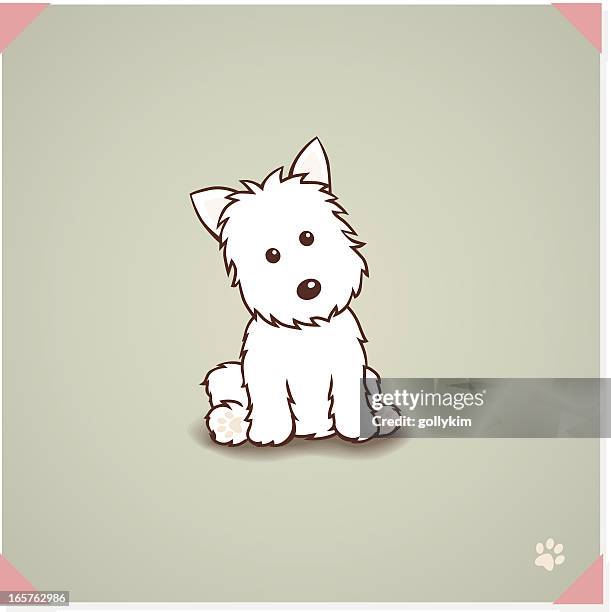 west highland terrier dog - cartoon cute dog stock illustrations