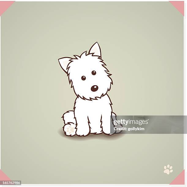 west highland terrier dog - lap dog stock illustrations