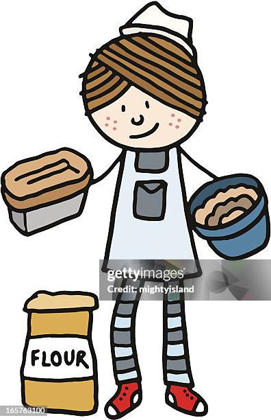 baker - baking bread stock illustrations