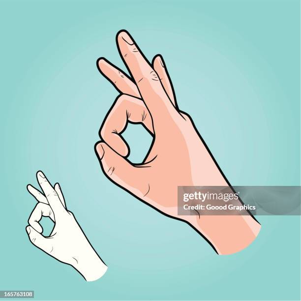stockillustraties, clipart, cartoons en iconen met vector illustration - hand making flicking sign - gooien