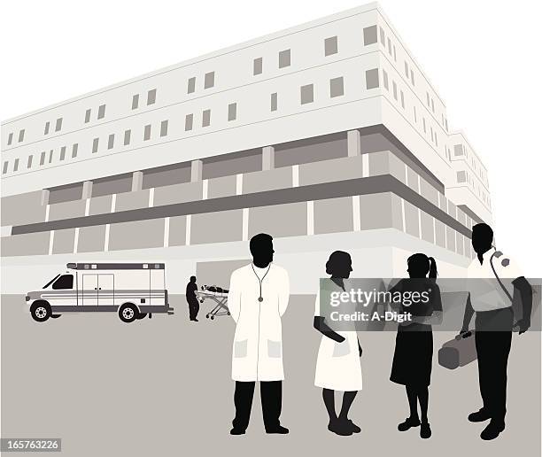 hospital'n staff vector silhouette - hospital orderly stock illustrations