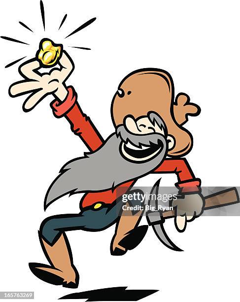 gold rush miner - gold rush stock illustrations