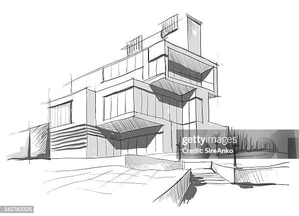 architectural design - mansion stock illustrations