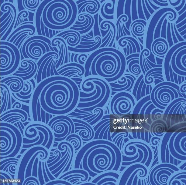 surf waves - seamless texture - strong wind stock illustrations