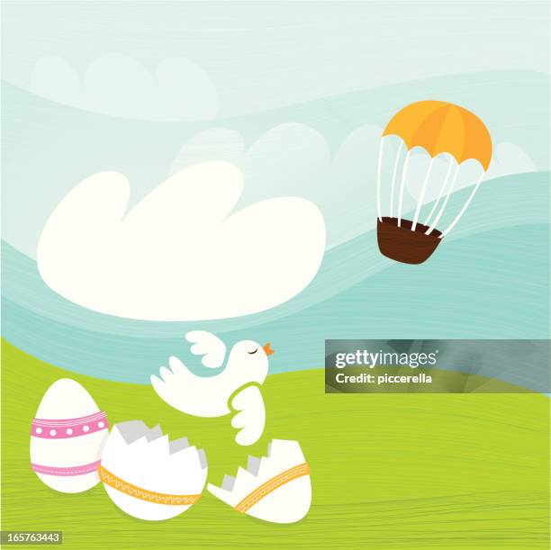 easter background - broken easter egg stock illustrations