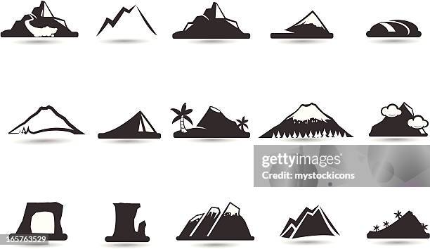 mountain icons and symbols - ski slope 幅插畫檔、美工圖案、卡通及圖標