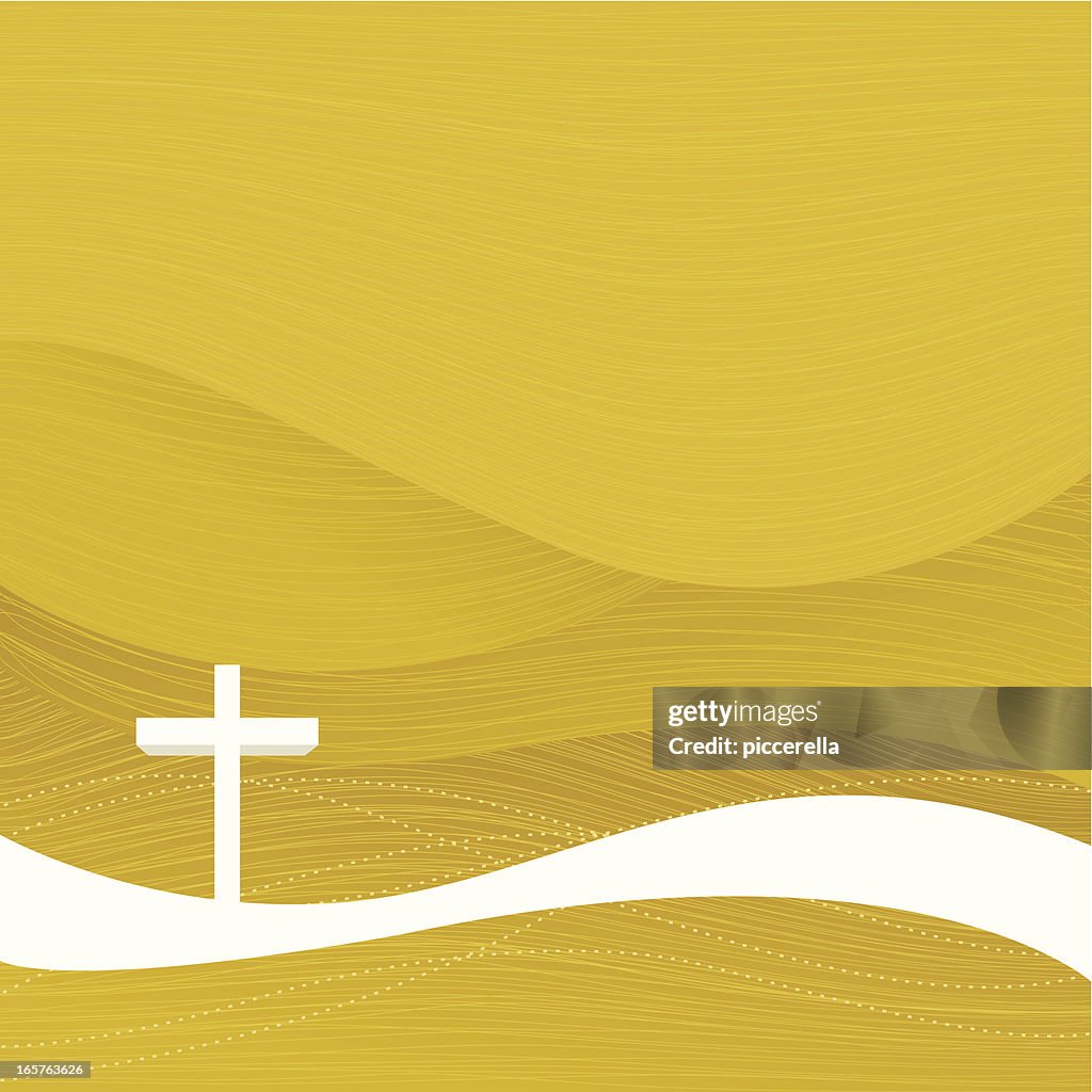 A yellow Christian Easter background