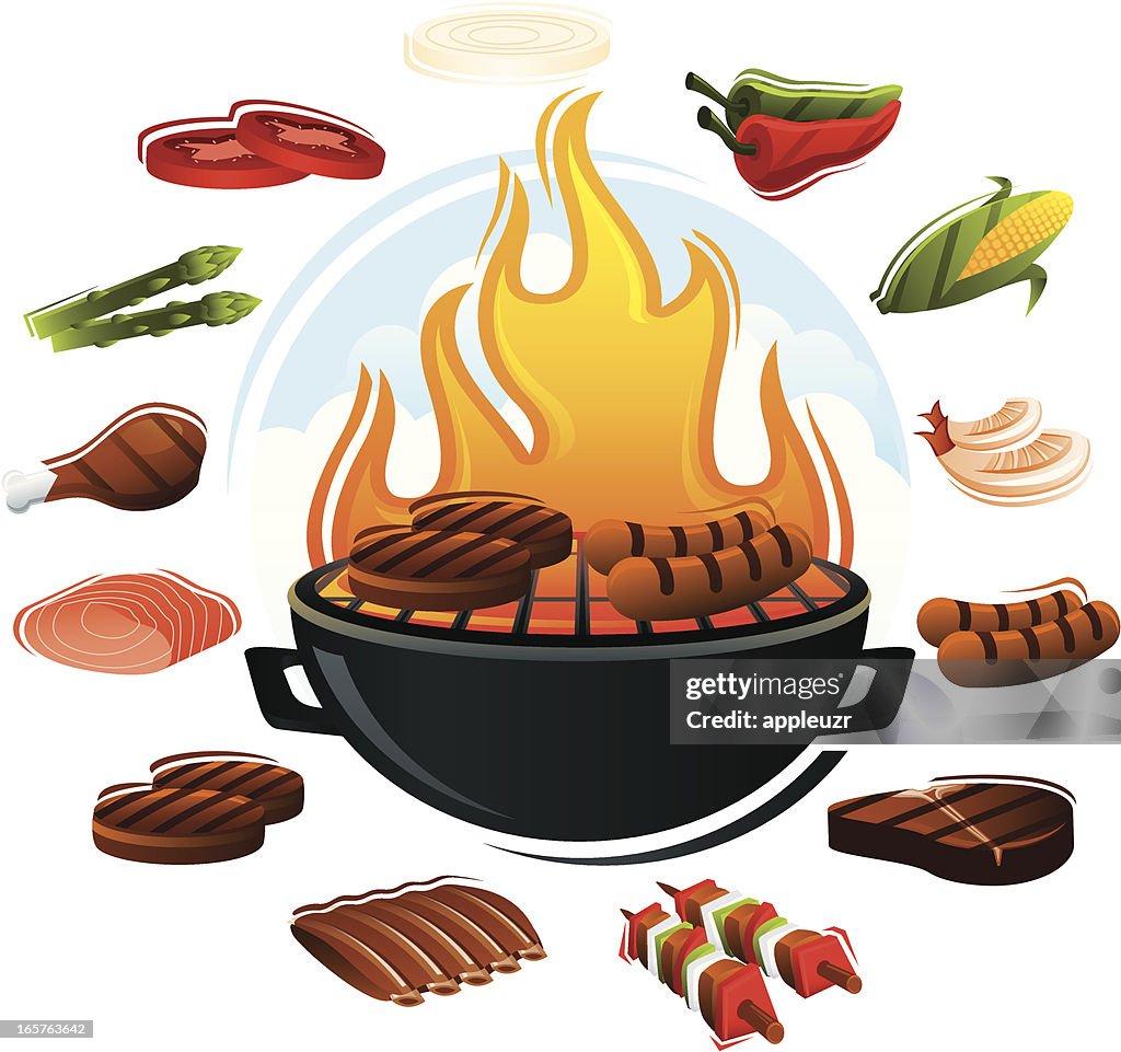 Grill with Food Types