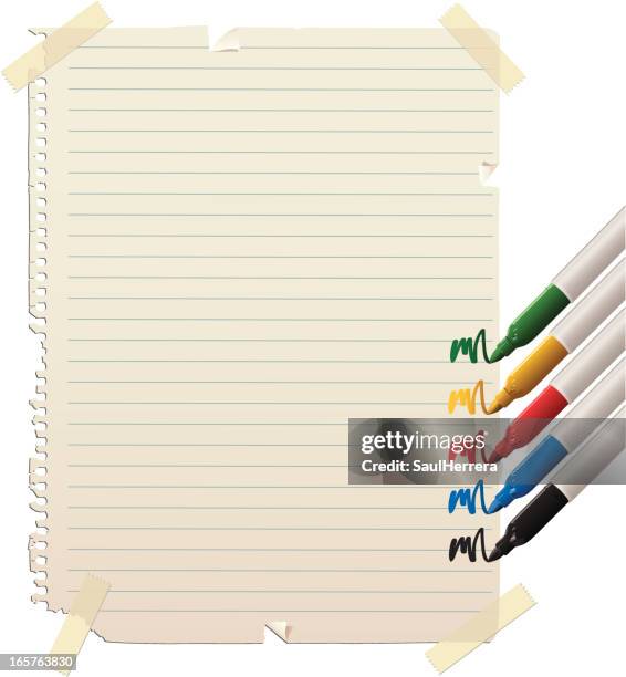 broken paper notebook - love note stock illustrations