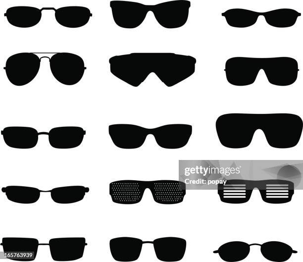 glasses silhouette - sillouette cool attitude stock illustrations