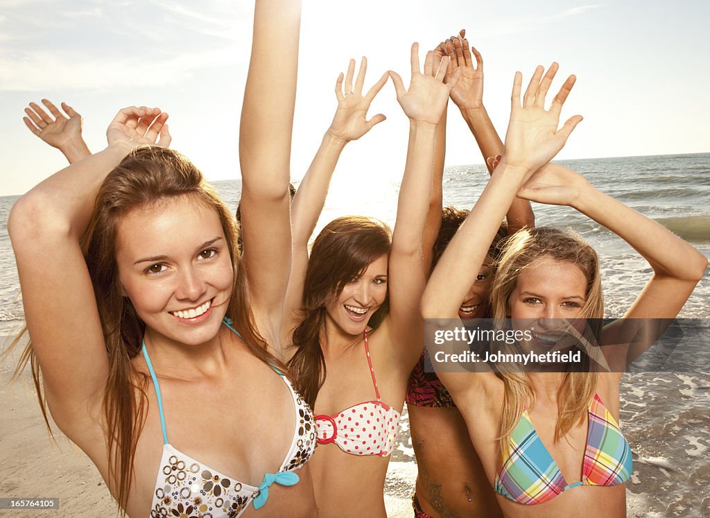 Party girls at the beach