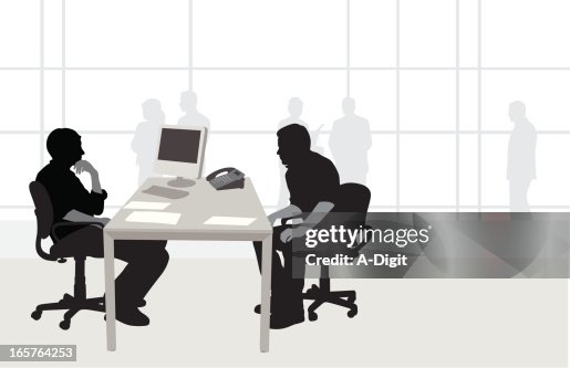 Office Interview Vector Silhouette Office Interview Vector Silhouette