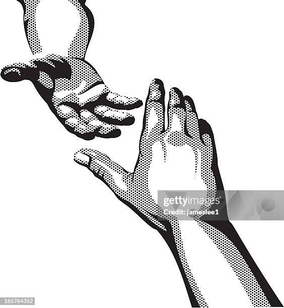 illustrazioni stock, clip art, cartoni animati e icone di tendenza di aiutando a mano - tendere la mano