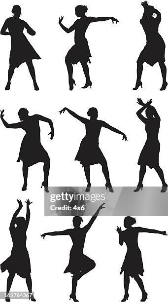 professionelle tänzer performing dance - salsa lateinamerikanischer tanz stock-grafiken, -clipart, -cartoons und -symbole