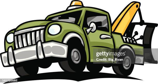 cartoon tow truck - aa stock illustrations