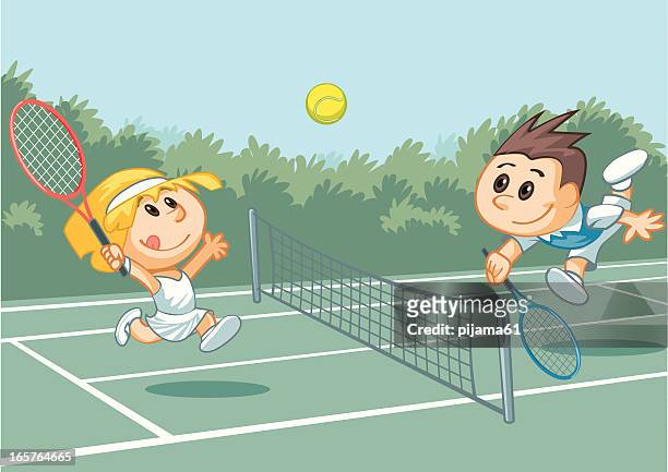 71 Cartoon Tennis Court High Res Illustrations - Getty Images
