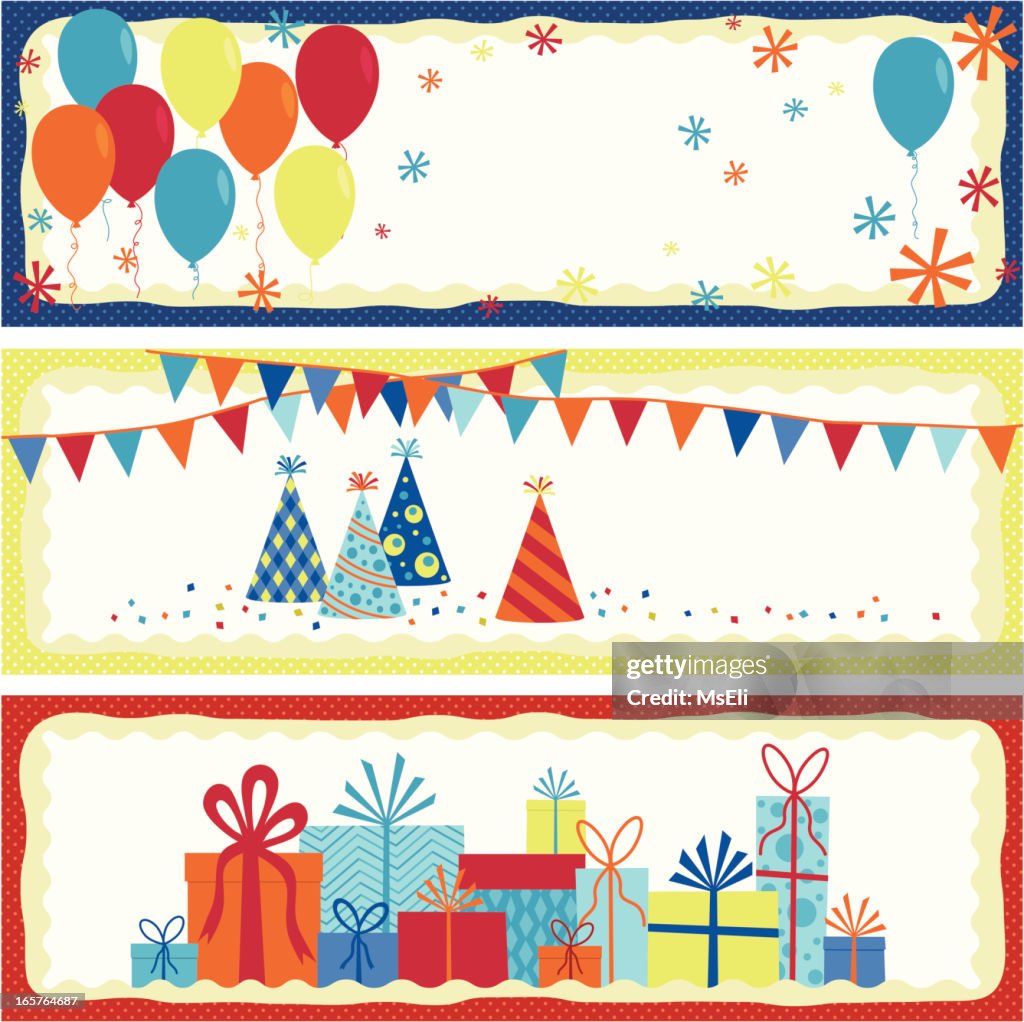 Set of birthday banners