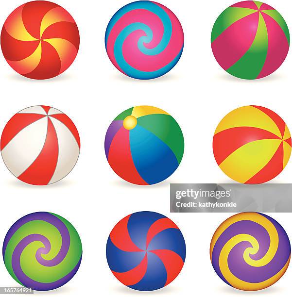 colorful balls - inflatable ball stock illustrations