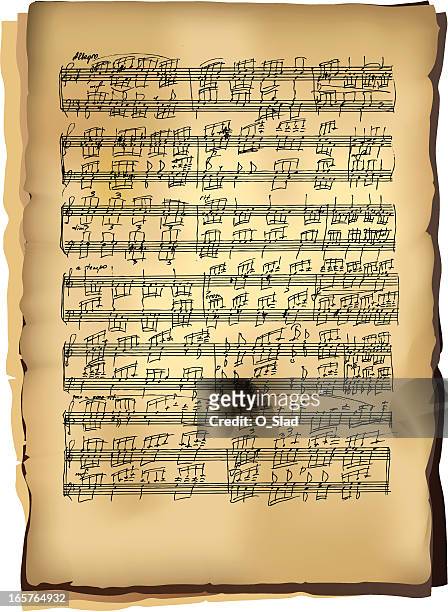 classical music sheets - sheet music stock illustrations