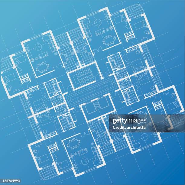 house plan architectural drawing - kitchen window background stock illustrations