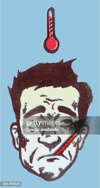 under the retro weather - fever stock illustrations