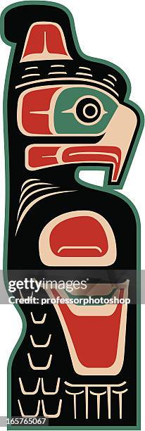 native american eagle - alaskan culture stock illustrations