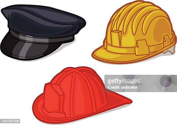 hüte - firefighter's helmet stock-grafiken, -clipart, -cartoons und -symbole