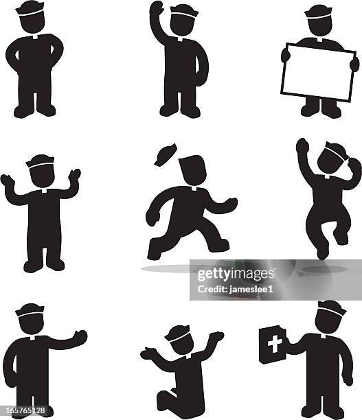 priest set - ministry stock illustrations