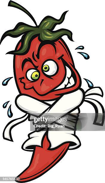 crazy hot pepper - straight jacket stock illustrations