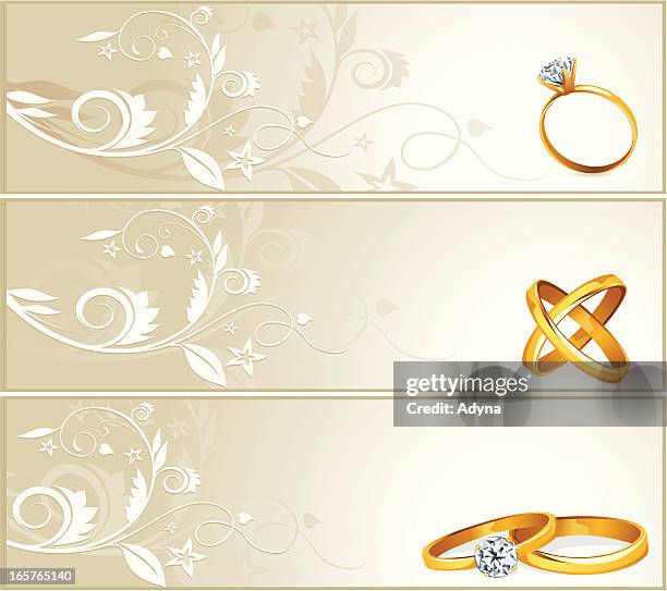 wedding ring banner - woman wedding ring stock illustrations