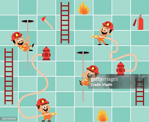 illustrations, cliparts, dessins animés et icônes de jeu de pompiers éléments - fire hydrant stock illustrations
