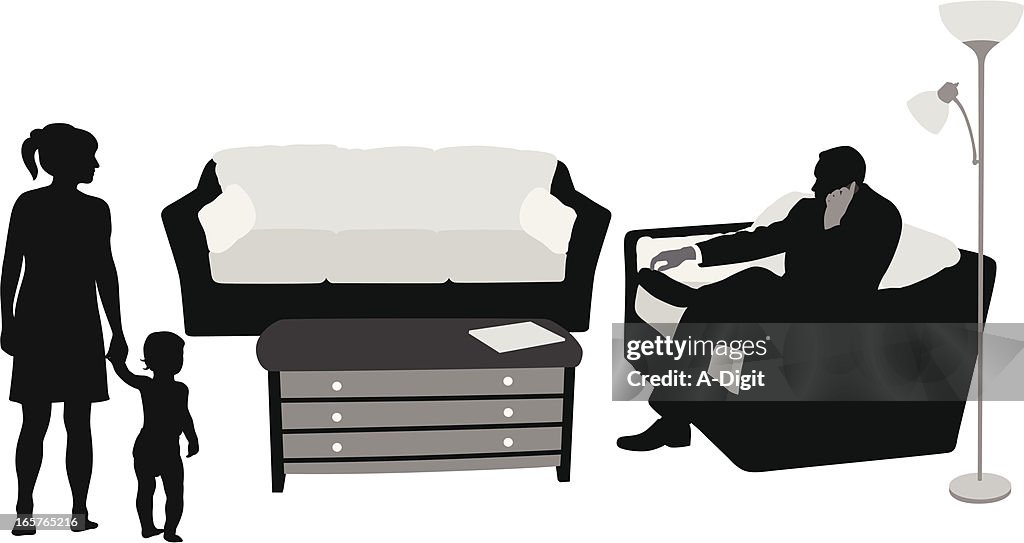 Family Living Room Vector Silhouette High-Res Vector Graphic - Getty Images