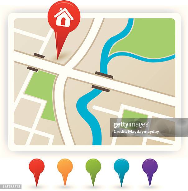 navigation icon - road map marker stock illustrations