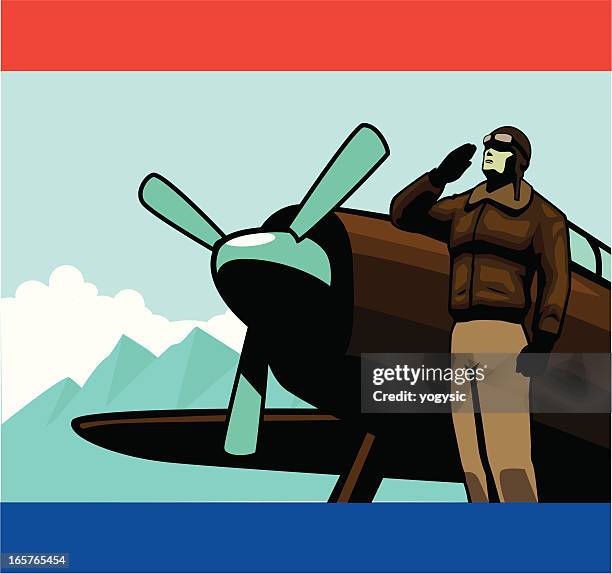 world war pilot - military pilot stock illustrations