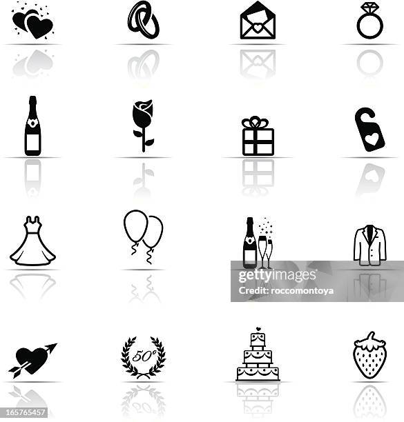 icon set, wedding - commitment icon stock illustrations