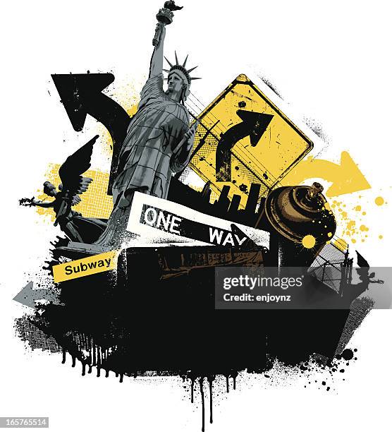 stockillustraties, clipart, cartoons en iconen met new york grunge background - beeld