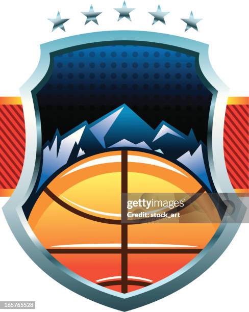 basketball logo - sphere logo stock illustrations
