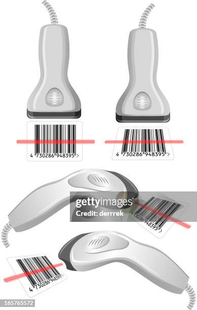 bar-code scanner - scanning barcode stock illustrations