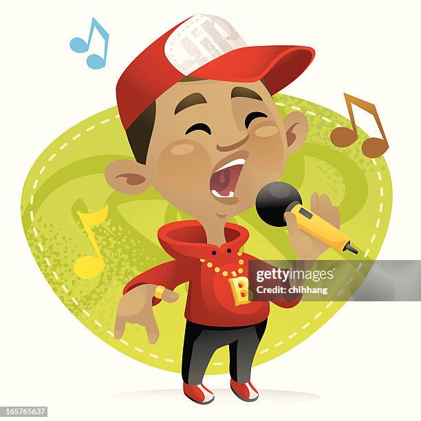 hiphop boy - rap cartoon stock illustrations