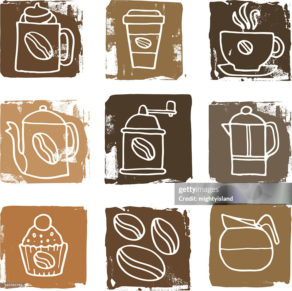 Coffee icon blocks