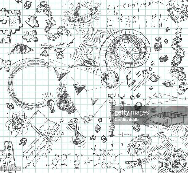 ilustraciones, imágenes clip art, dibujos animados e iconos de stock de lápiz de dibujo a mano alzada de conceptos científico - physics