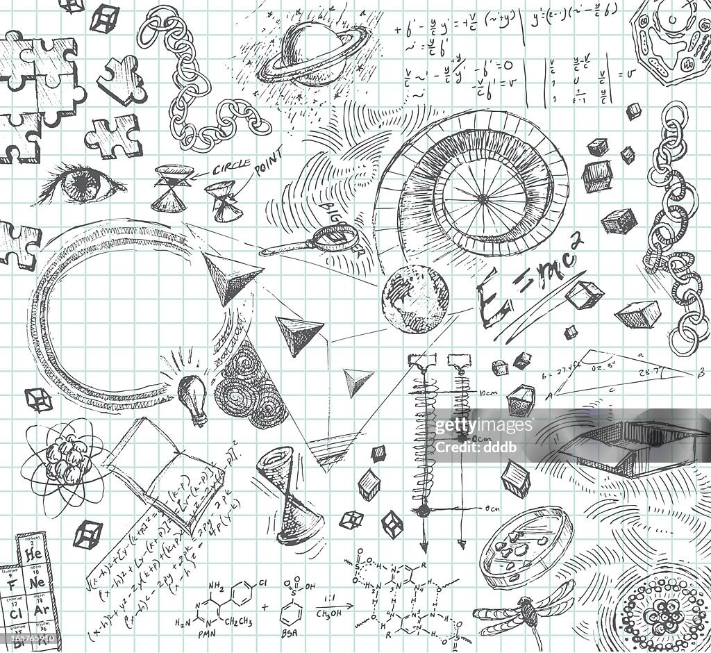 Lápis de desenho à mão de conceitos científicos