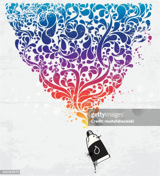 stockillustraties, clipart, cartoons en iconen met paint tube graffiti - paint tube