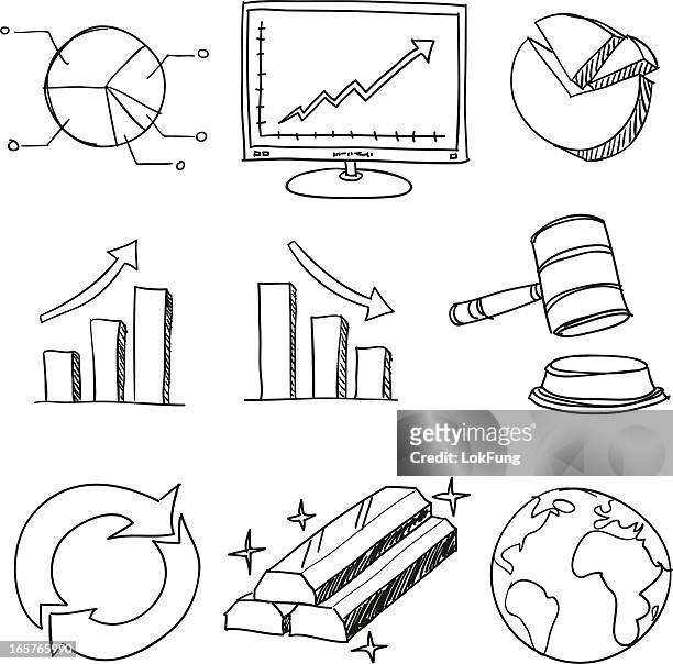 finanz- und business-symbol in schwarz und weiß - balkendiagramm stock-grafiken, -clipart, -cartoons und -symbole
