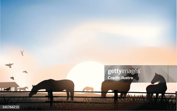 stables - flock wallpaper stock illustrations