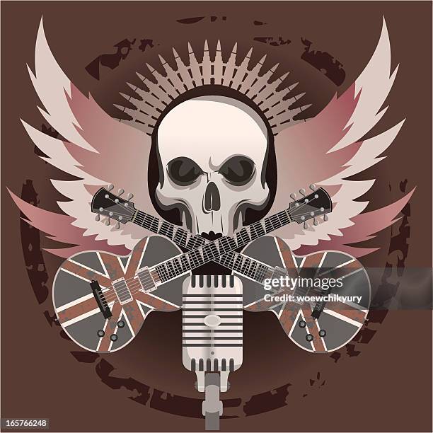 punk rock symbol - psychedelic rock music stock illustrations